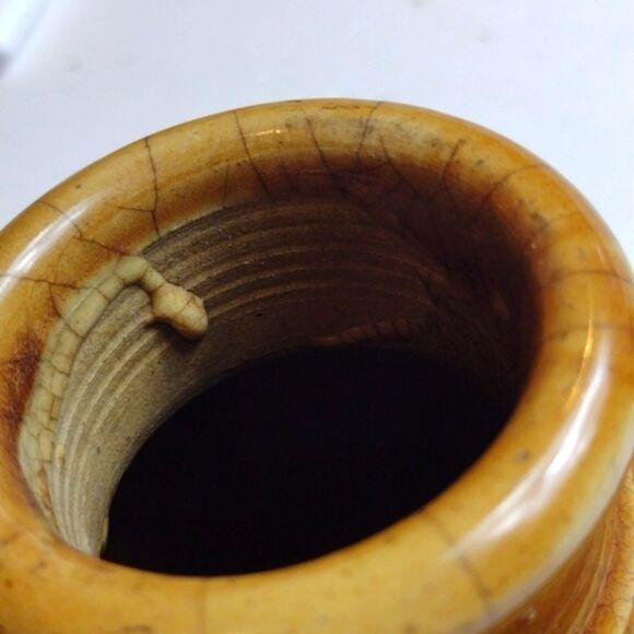 Antique Price Bristol Stoneware Crock Collectible Jar Cream and Golden Brown - Picture 5 of 9